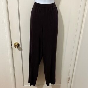 Eileen Fisher Brown Silk Knit Pants